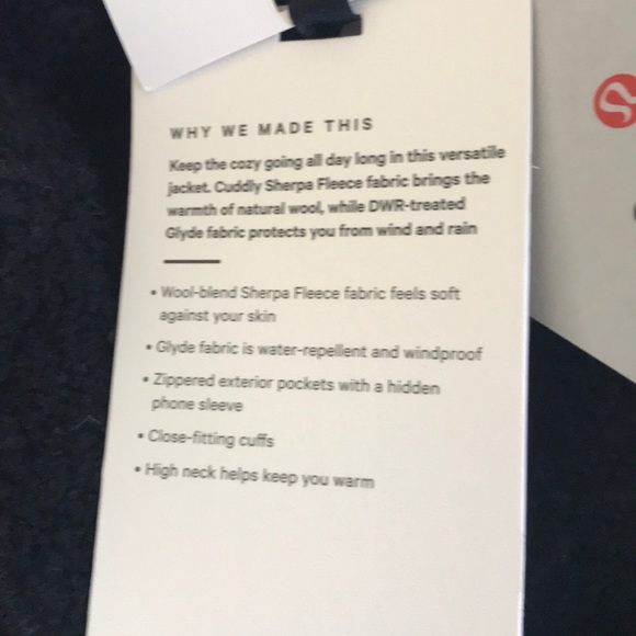 Lululemon Go Cozy Jacket Black Sherpa Fleece - Picture 6 of 7